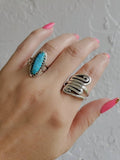 Sterling Silver Turquoise Stone Statement Ring - view 2