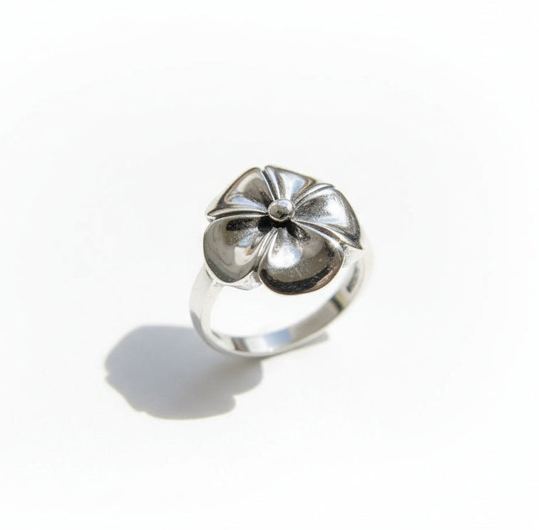 Sterling Silver Plumeria Hawaiian Flower Ring