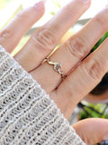 Dainty Wave Sterling Silver Ring - view 6