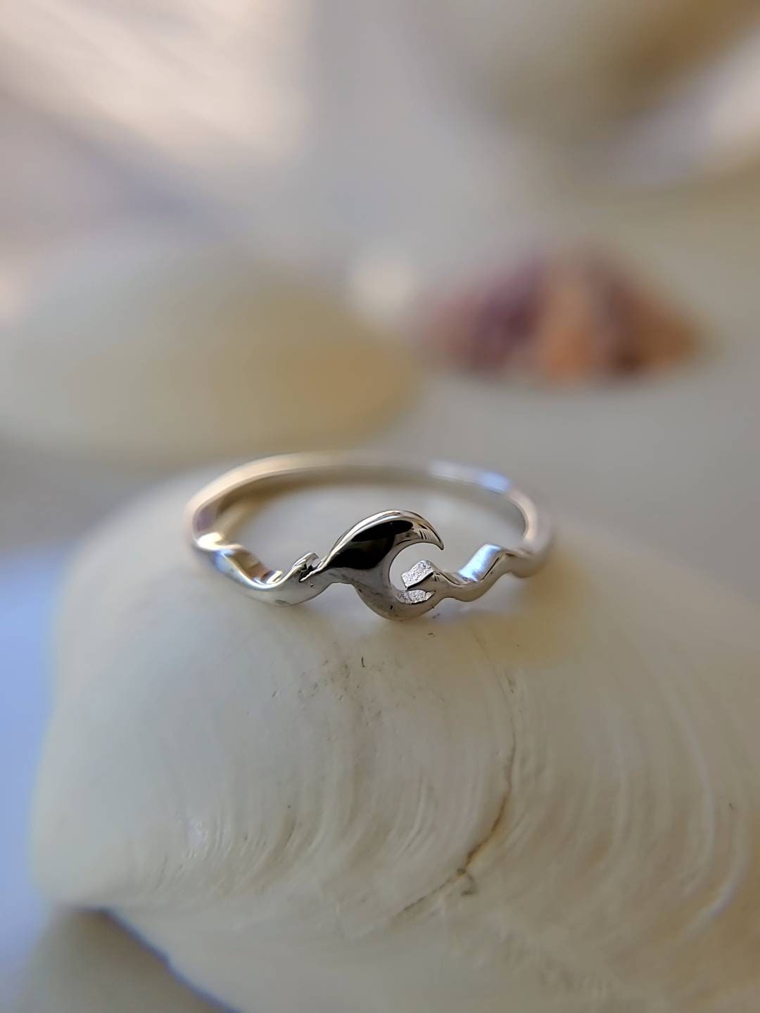 Dainty Wave Sterling Silver Ring - view 5