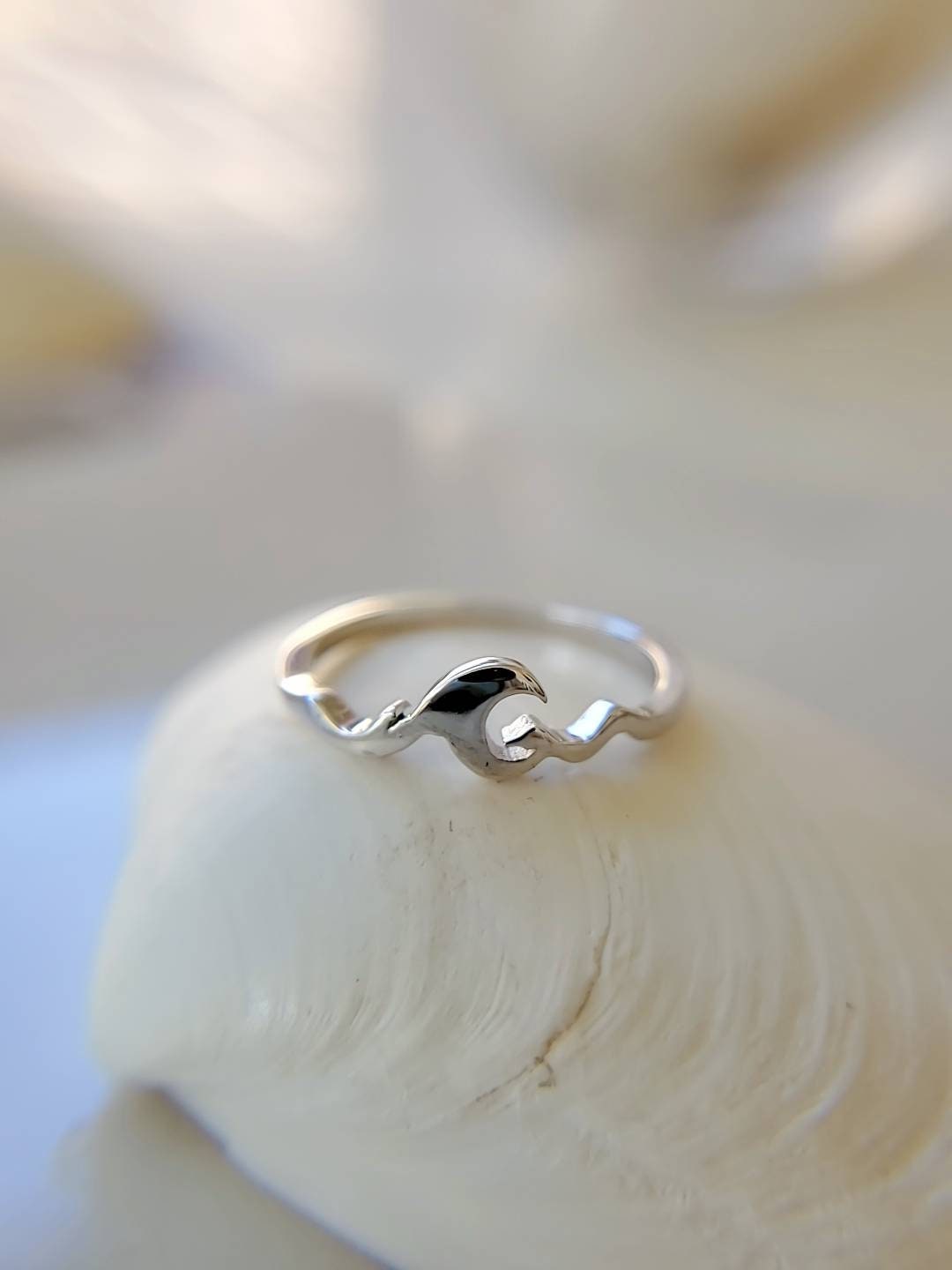 Dainty Wave Sterling Silver Ring - view 11