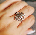 High Polished Sterling Silver Vines Ring - view 2