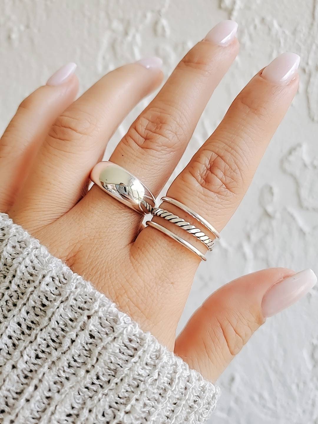 Sterling Silver Triple Adjustable Ring - view 7