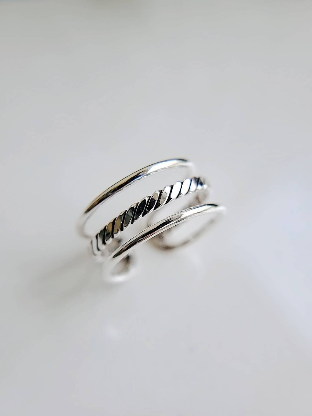 Sterling Silver Triple Adjustable Ring - view 5