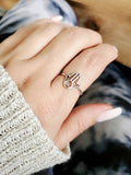Sterling Silver Minimalist Hamsa Protection Amulet Ring - view 4