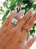 Concave Bali Sterling Silver Ring - view 2