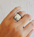 Concave Bali Sterling Silver Ring - view 4