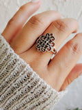 High Polished Sterling Silver Vines Ring - view 8