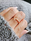Sterling Silver Rose Gold Moon Star Ring - view 5