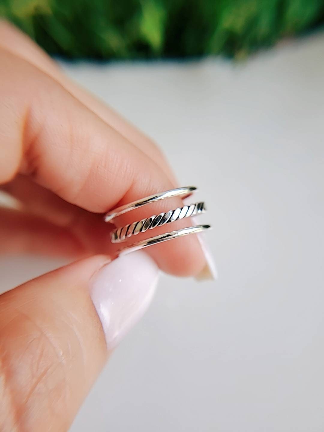 Sterling Silver Triple Adjustable Ring - view 3
