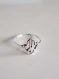 Sterling Silver Minimalist Hamsa Protection Amulet Ring - view 5