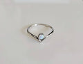 Sterling Silver White Opal Chevron Ring - view 7