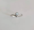 Sterling Silver White Opal Chevron Ring - view 5