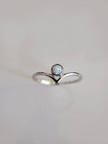 Sterling Silver White Opal Chevron Ring - view 10
