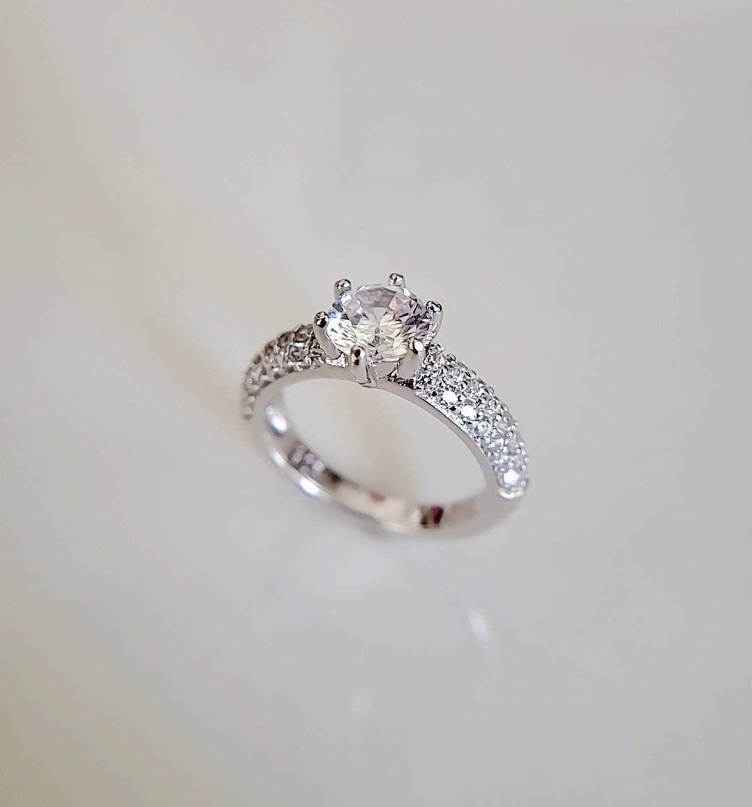 Sterling Silver 925 Engagement Promise Round Cut Ring - view 3