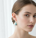 Sterling Silver 925 Handmade Hammered Turquoise Drop Earrings - view 8