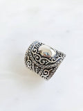 Sterling Silver Solid Concave Bold Ring - view 3