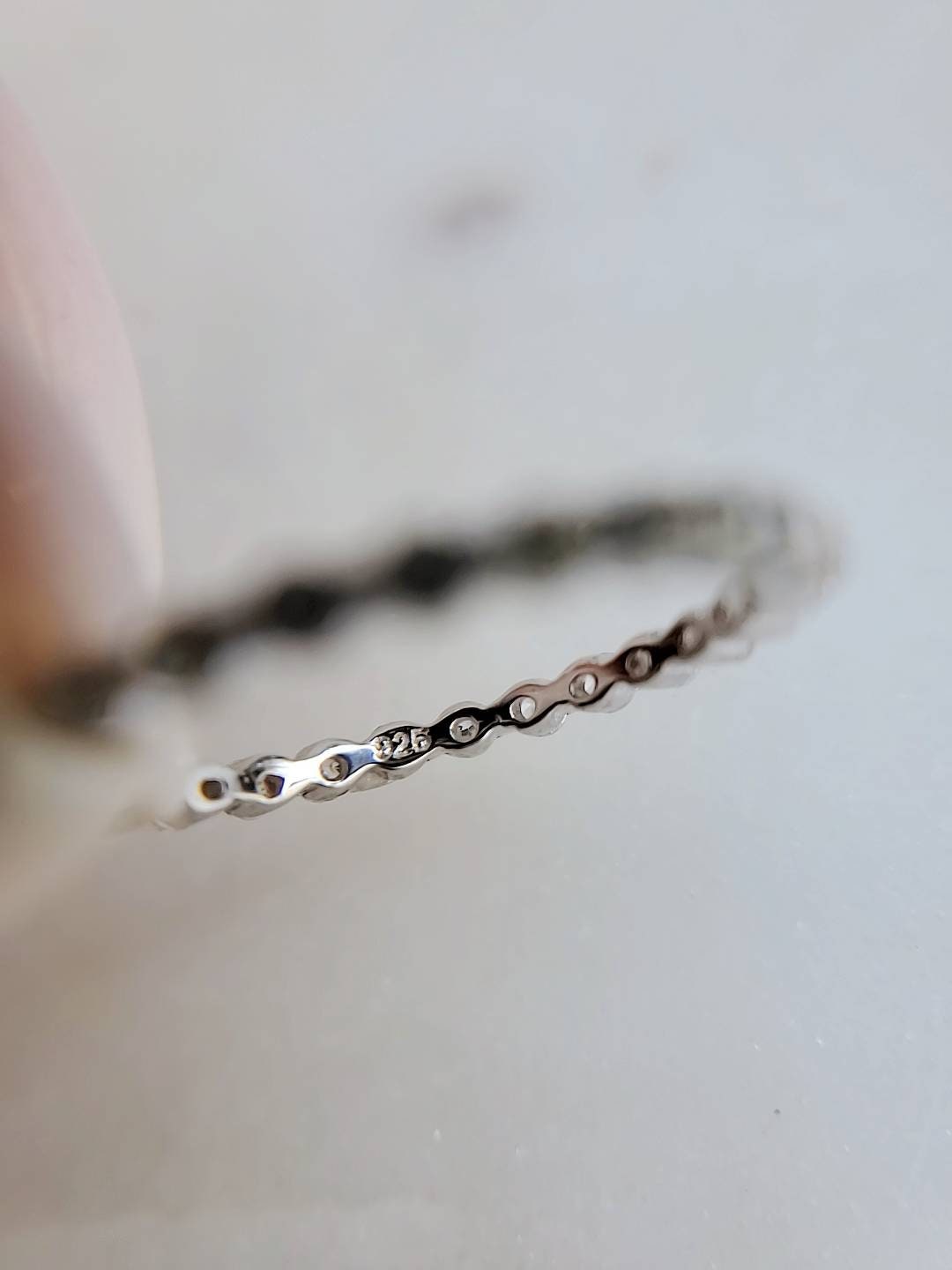 Sterling Silver Gold, Rose Gold Eternity Band - view 8