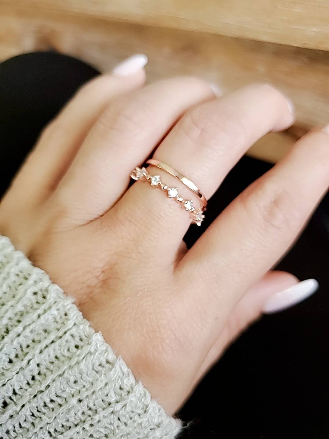 Sterling Silver Rose Gold Eternity Ring - view 7