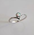 Sterling Silver White Opal Chevron Ring - view 3