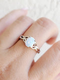 Sterling Silver White Opal Celtic Ring - view 2