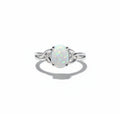 Sterling Silver White Opal Celtic Ring