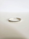 Sterling Silver Dainty Beaded Band Ring - view 8