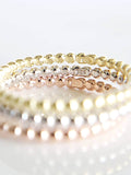 Sterling Silver Dainty Beaded Band Ring - view 2