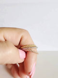 Sterling Silver Dainty Beaded Band Ring - view 3