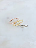 Sterling Silver Minimalist Thin Hammered Three Ring Set - view 8