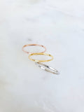 Sterling Silver Minimalist Thin Hammered Three Ring Set - view 9