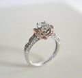 Sterling Silver Rose Gold Engagement Ring - view 7