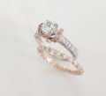 Sterling Silver Rose Gold Engagement Ring - view 9