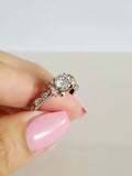 Sterling Silver Rose Gold Engagement Ring - view 8