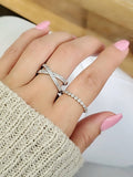 Sterling Silver Gold, Rose Gold Eternity Band - view 6
