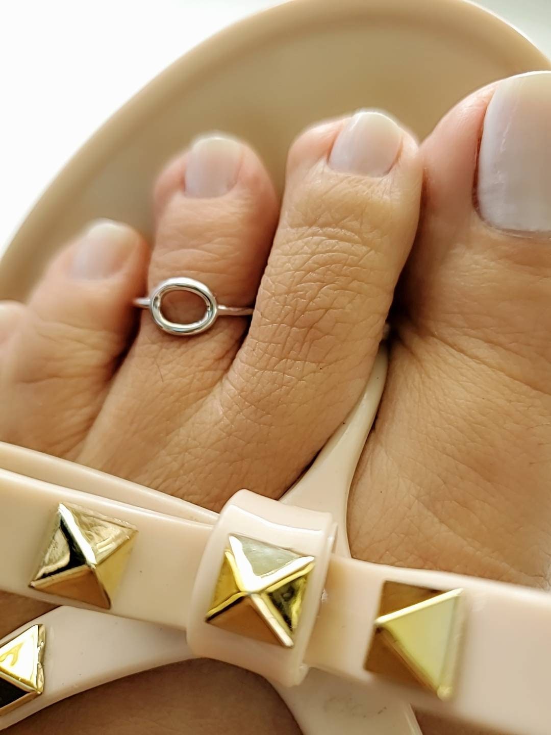 Sterling Silver Adjustable Toe Halo Ring - view 4