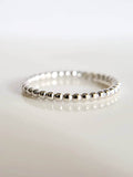 Sterling Silver Dainty Beaded Band Ring - view 6