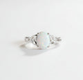 Sterling Silver White Opal Celtic Ring - view 3