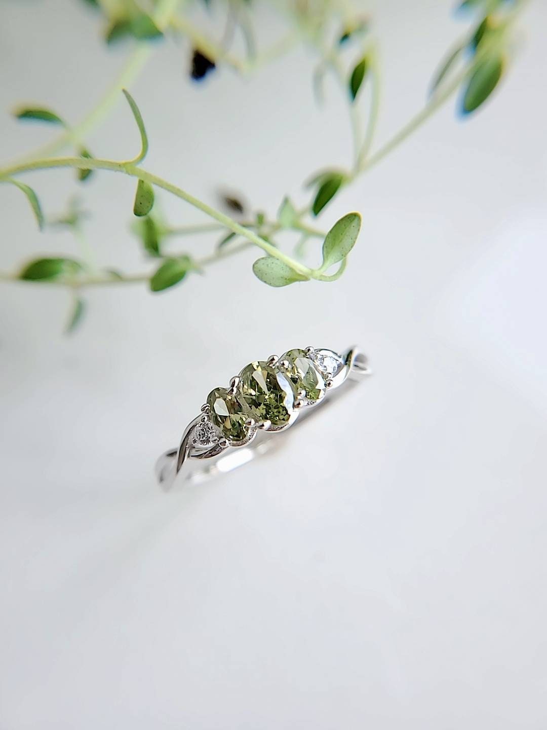 Sterling Silver Peridot Ring - view 5