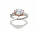 Sterling Silver Rose Gold Engagement Ring