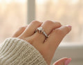 Sterling Silver Rose Gold Engagement Ring - view 4