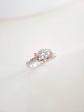 Sterling Silver Rose Gold Engagement Ring - view 10
