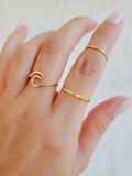 Sterling Silver Gold Wave Inspired Gold Ring - view 6