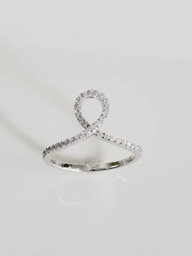 High Polished Unique Curved Ring - view 3