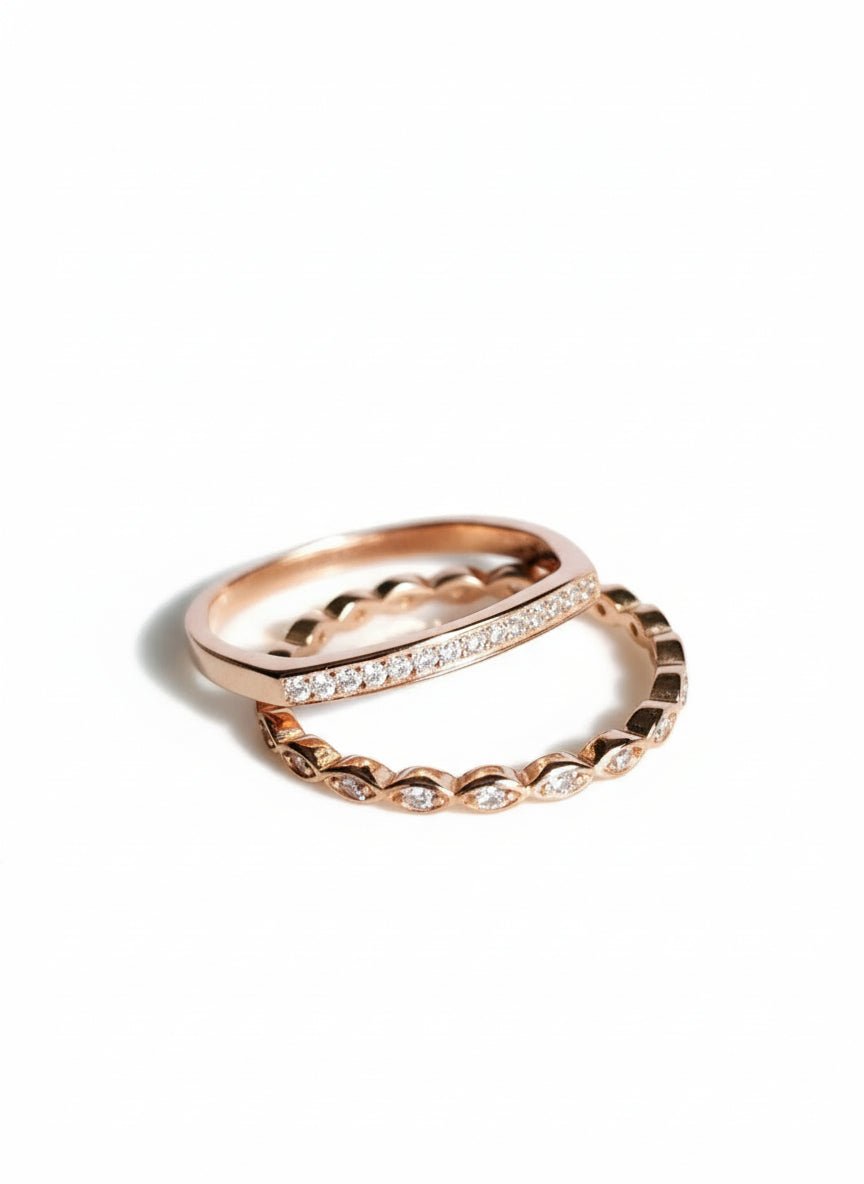 Sterling Silver Square Top Band, Gold, Silver or Rose Gold Ring - view 3