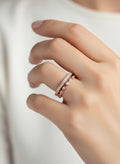 Sterling Silver Square Top Band, Gold, Silver or Rose Gold Ring - view 4