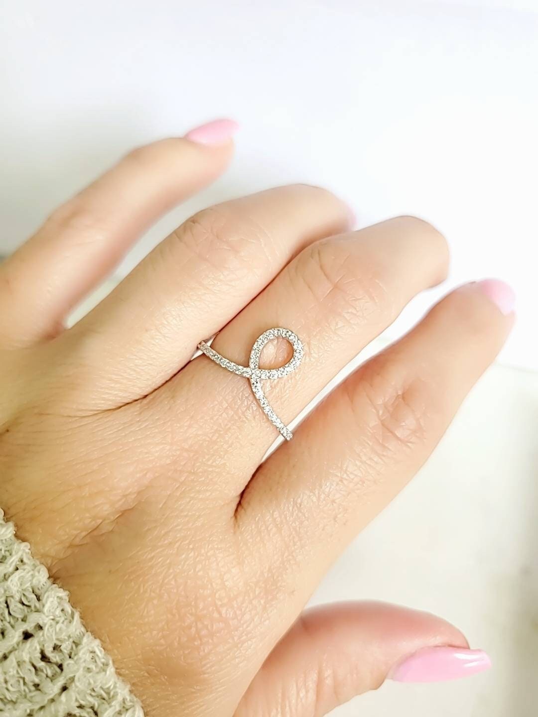 High Polished Unique Curved Ring - view 7