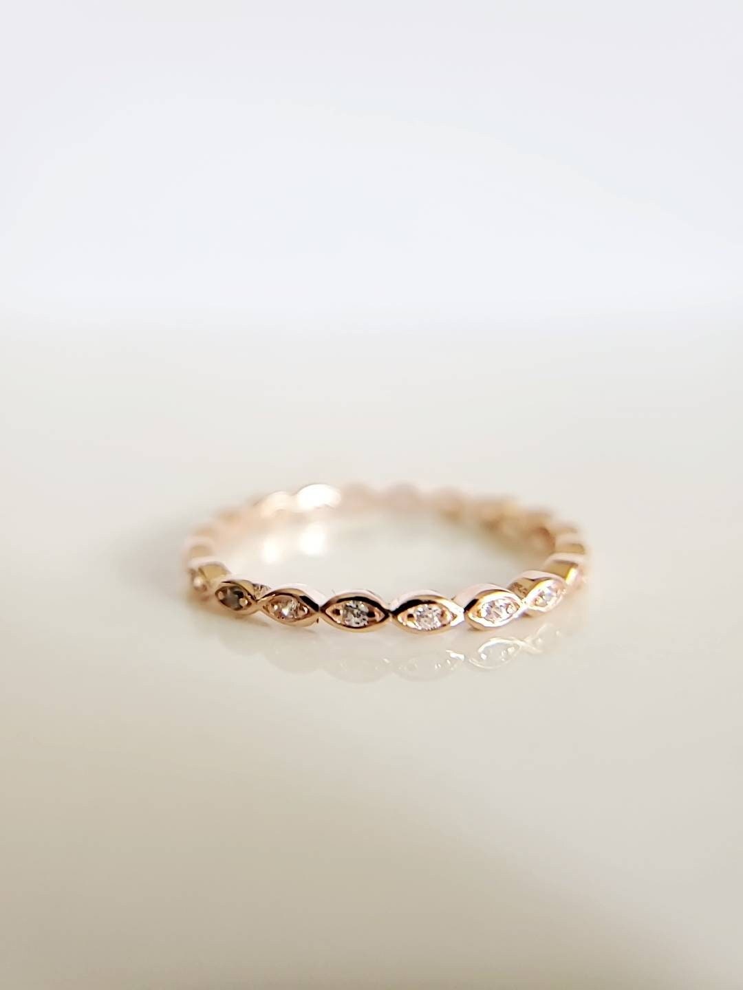 Marquise Sterling Silver Ring in Gold, Silver, or Rose Gold - view 5