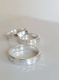 Sterling Silver Soli ld Hammered Band Ring - view 11