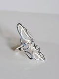 Sterling Silver 925 Shield Leaf Bold Ring - view 8